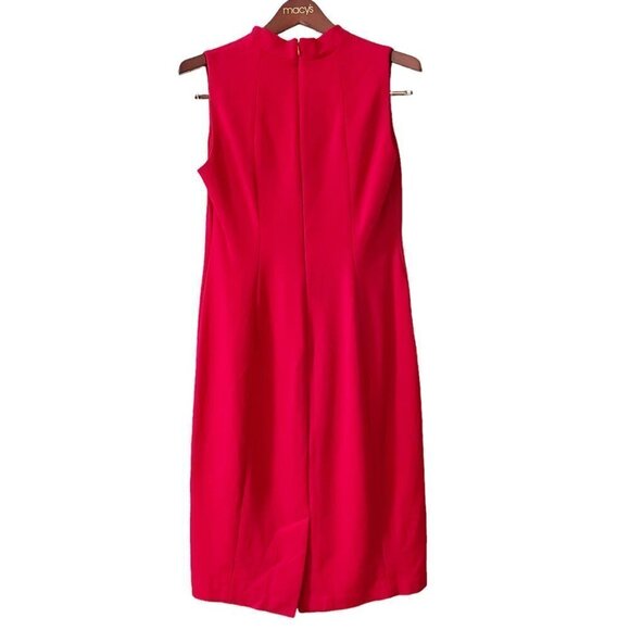 Talbots Red Sleeveless Classic Career Sheath Dress Women's Size 6 Square Neck - Picture 3 of 8